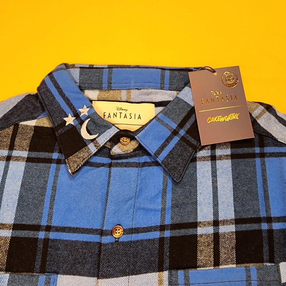 Cakeworthy Disney Fantasia Flannel Sorcerer's Apprentice Blue Unisex 2XL NEW - Picture 6 of 12